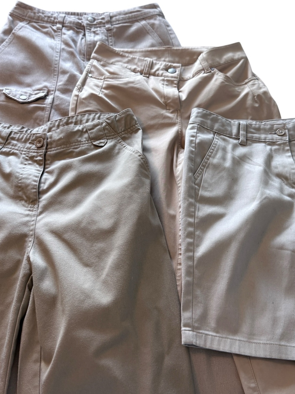 Girls Size 18 / Juniors Small Khaki Pants & Shorts Uniform Bundle (4 Pieces)